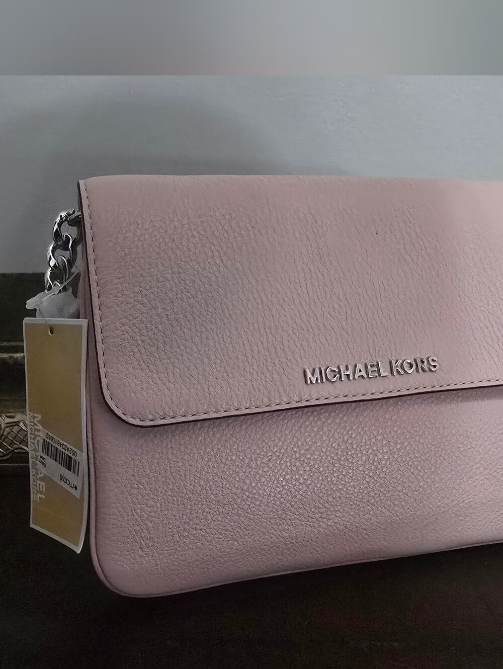 MICHAEL KORS Blush Pink Pebbled Leather Crossbody Bag